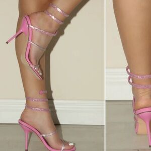 Fashion Nova Pink Rhinestone Heels